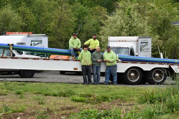 Our team with the pipe loaded!