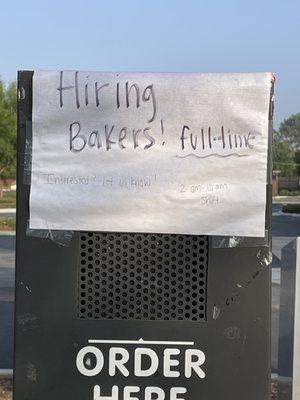 At the speaker in the Drive-Thru.