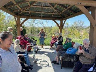 Residents taking advantage of the new Gazebo installed for their pleasure