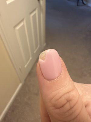 Chipped nail after two days.