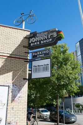 The Barre Code Downtown is located in the basement of the iconic Mellow Johnny's Bike Shop