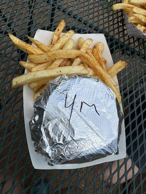 Burger and fries