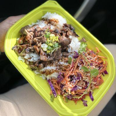 Rice bowl with char grilled pork