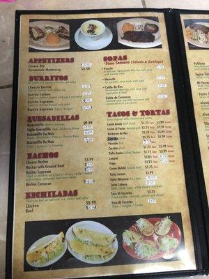 Their menu