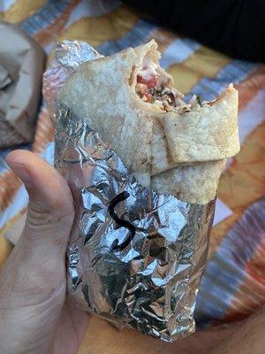 Spicy burrito