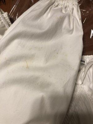 My "dry cleaned" blouse after picking up this morning. Stains all over. Absolutely no service was provided.