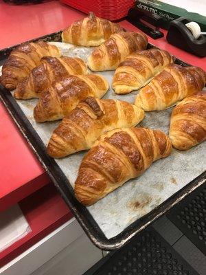 Freshly baked croissants