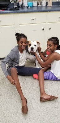 My girls with Buddha