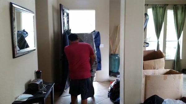 Real Men Moving LLC protects your door jambs and door.