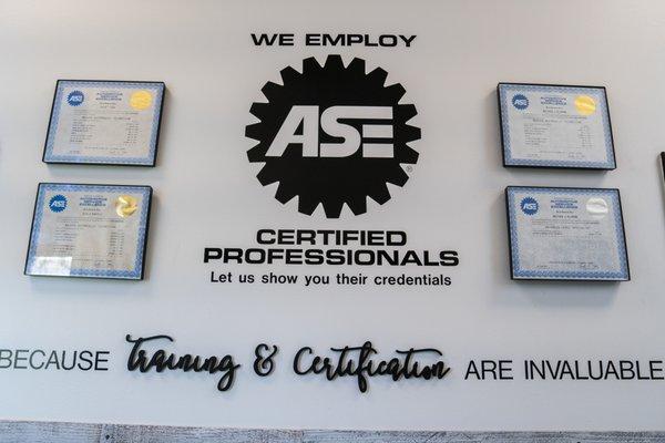 Our technicians are ASE certified Master Technicians. You can have confidence that your vehicle will get their expert attention.