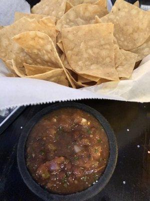 Complimentary chips n salsa. Yum!