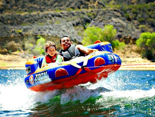 Tubing at Castaic Lake is one of Aloha Beach Camp's most popular activities. Campers (and their counselors :) love it!