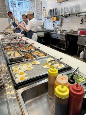 The "food bar" view from checkout area.