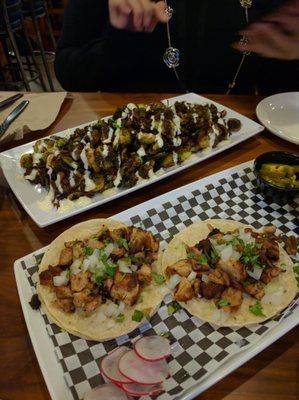 The new and improved lightly fried Brussels sprouts and taco Tuesday!