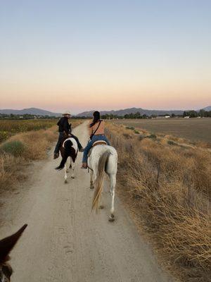 Sunset ride . CRC ranch