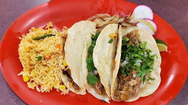 Carnitas taco plate