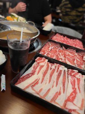 Large: kobe beef, lamb, and beef belly