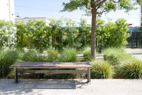 New benches and landscaping for a beautiful outdoor experience.