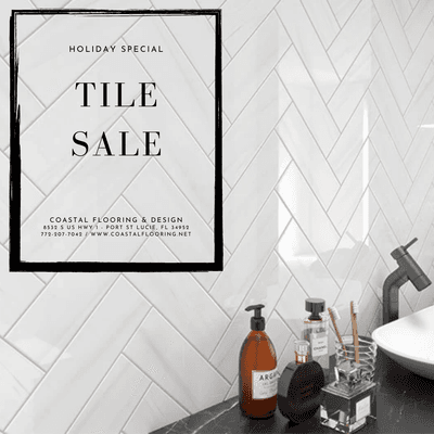 Tile Sale * Wide selection to choose from, stop in and visit with one of our Design Team Members.  FREE ESTIMATES.