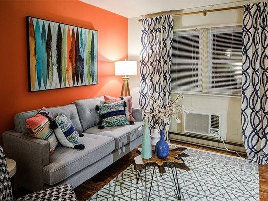 Living room at Heritage Apartments