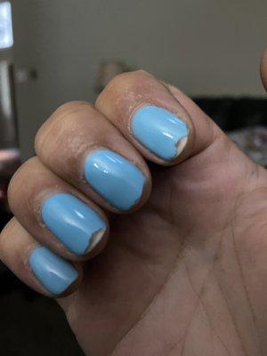 My $45 gel nails , 5th day !