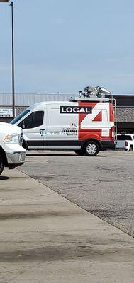 Look who is passing through. One of Michigan's Local News truck !