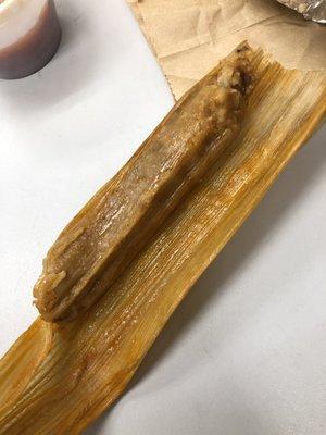 Regular Pork Tamale.... the smallest tamales I've ever seen