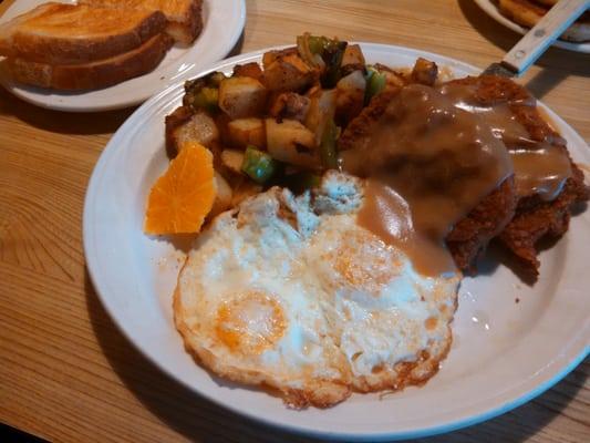 country fried steak breakfast