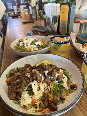 Chicken/steak burrito bowls