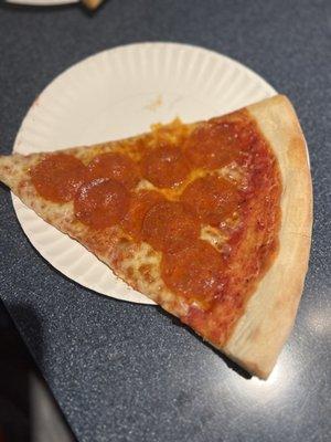 Pepperoni pizza by the slice