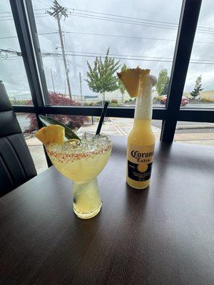 Casamigos spicy pineapple margarita & Corona-Colada