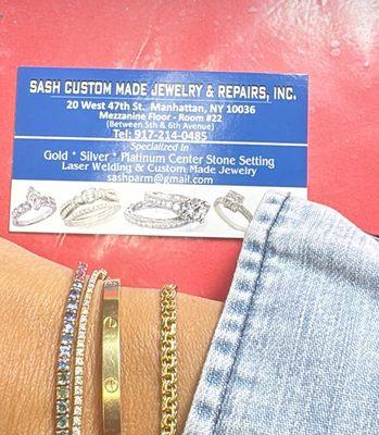 two repaired tennis bracelets