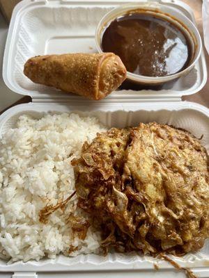 Shrimp Egg Foo Young Lunch Special - pretty good! Egg Foo Young is an omelet with meat of choice that you dip in the gravy on the side.