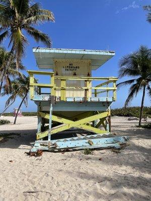 Old lifeguard towers on display