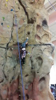 Rock climbing.