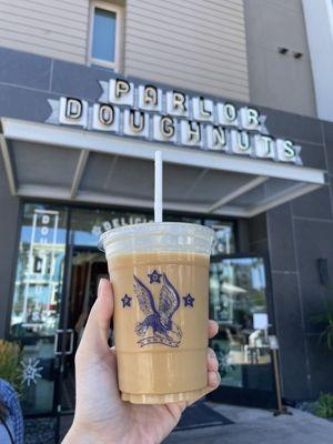 Regular  latte with almond milk (one size) $6