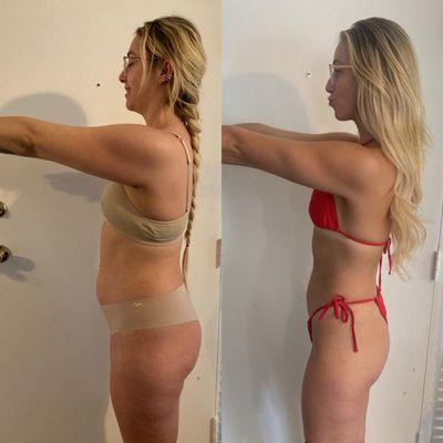 KAYLEE'S 6 MONTH TRANSFORMATION!! Lost 22 pounds and gained 3.5 pounds of muscle!!