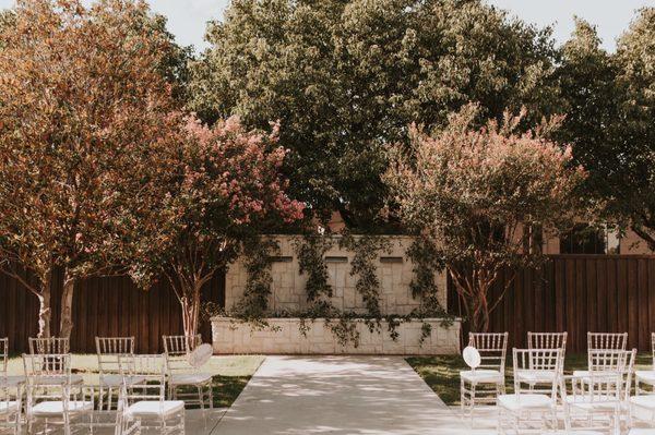 The waterfall in the beautiful courtyard