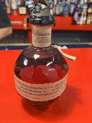 The dining area sells this rare bourbon (Blanton's) --single barrel with minimal ethanol burn.