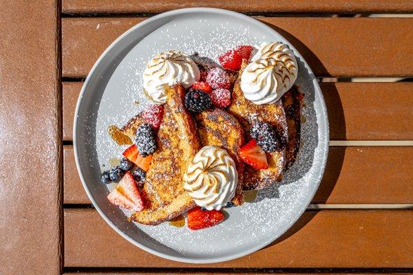 French Toast with Fresh Berries & Lemon Meringue - Sunday Brunch Special at The Grille. Rotating brunch specials offered on Sundays from 10a