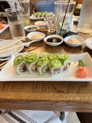 DAT Roll with jalapeño on top