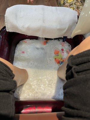 $55 Deluxe Pedicure with real milk