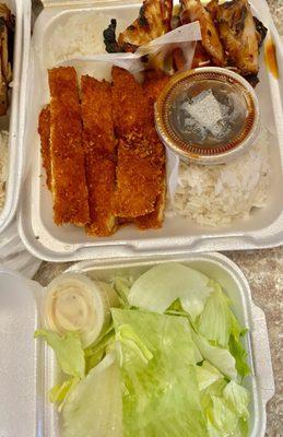 Teriyaki chicken/katsu combo w/salad, $16 lunch. Good, but had bigger and better.