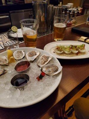 Oysters and Mamba Jamba Deviled Eggs