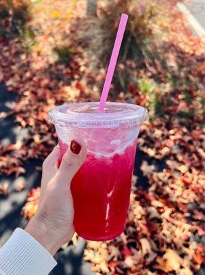 Mermaid Lemonade (housemade hibiscus lemonade, edible glitter!)