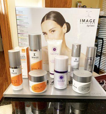 A small variety of some of the facial products offered.