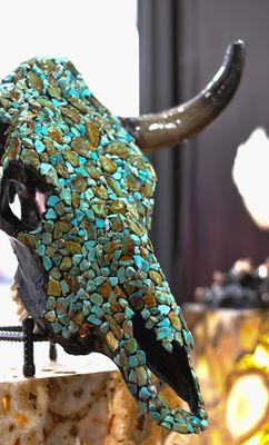 Cow Skull with Turquoise