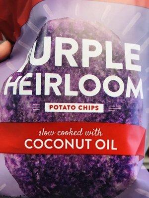 Purple heirloom potato chips slow cooked with coco oil :))