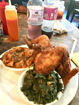 Fried chicken, greens and candied yams!