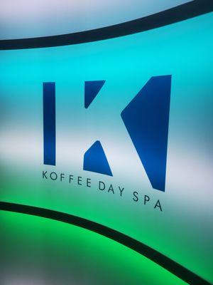 Koffee Day Spa glowing signage